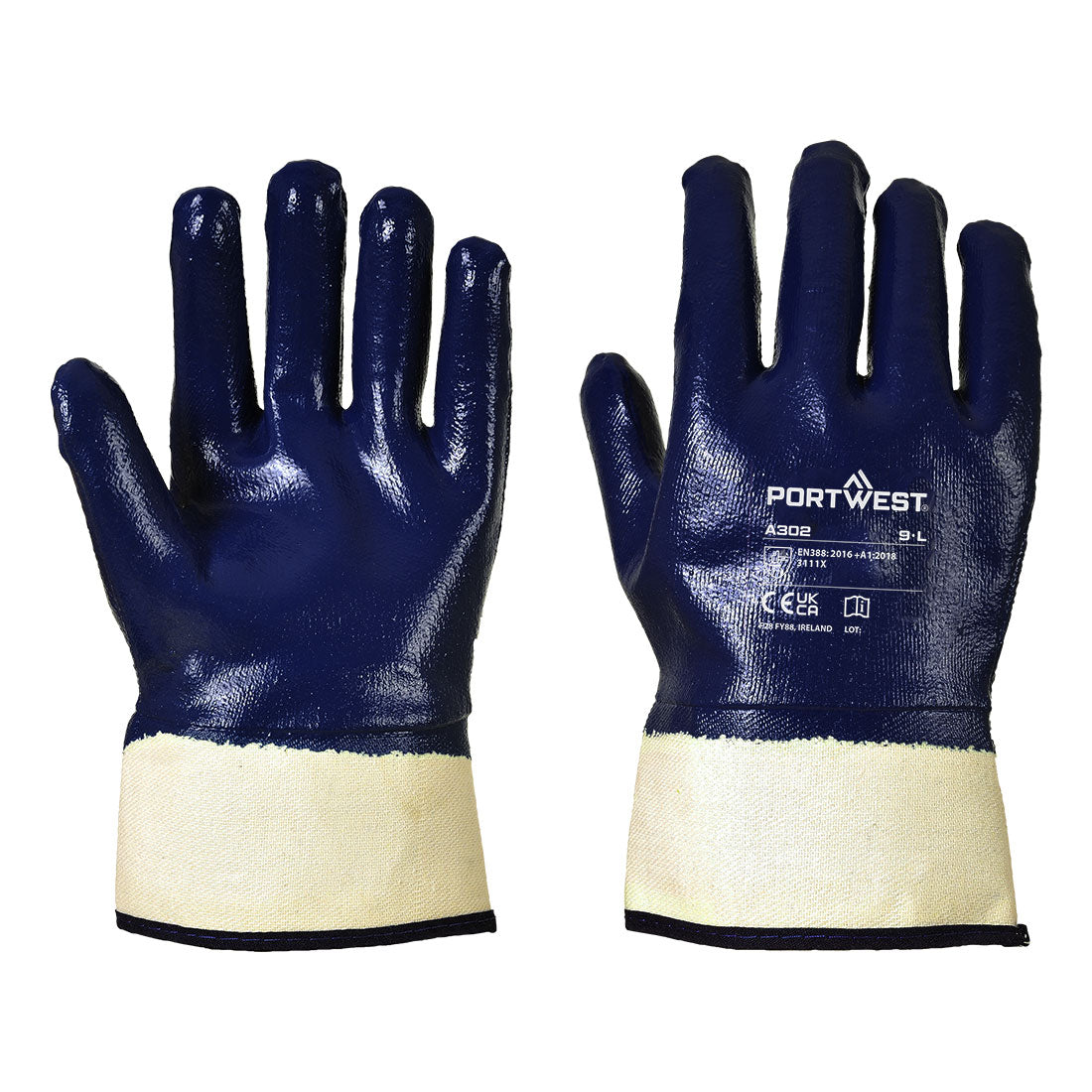 Grip Nitrile Fully Dipped Safety Cuff Navy Sold in packs of 12