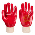 Grip PVC Knitwrist Red Sold in Packs of 12 pairs