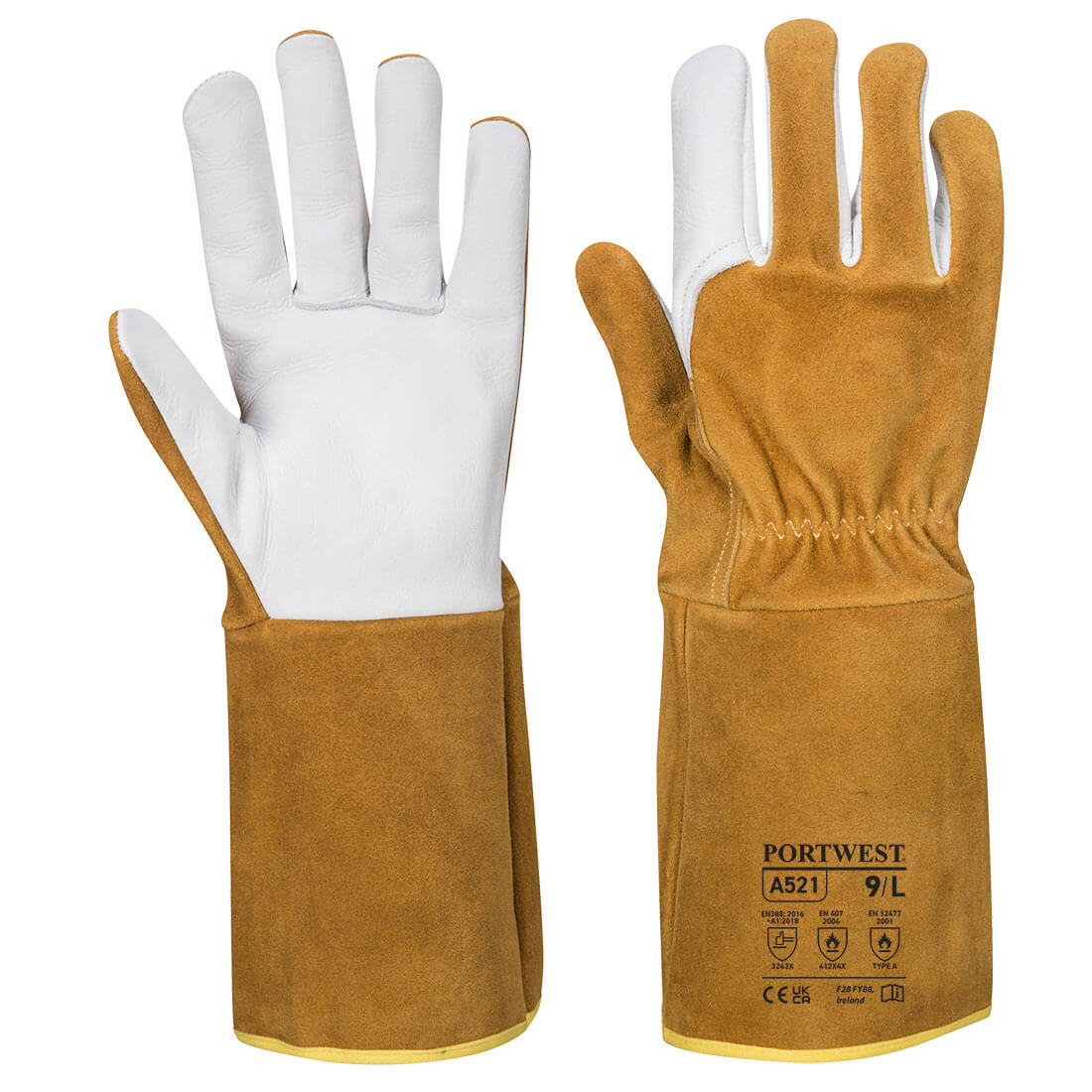 TIG Welders 220 Grain Leather Gauntlet Brown
