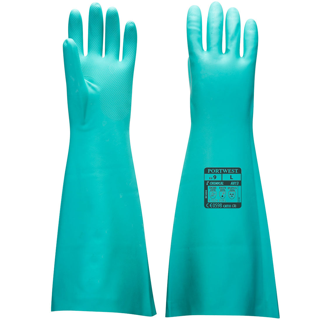 Chem 480 Nitrile Extended Gauntlet Green