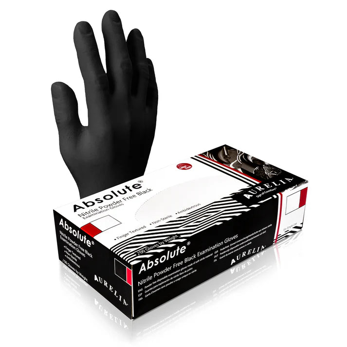 Aurelia Absolute Black Nitrile Powder Free Examination Gloves