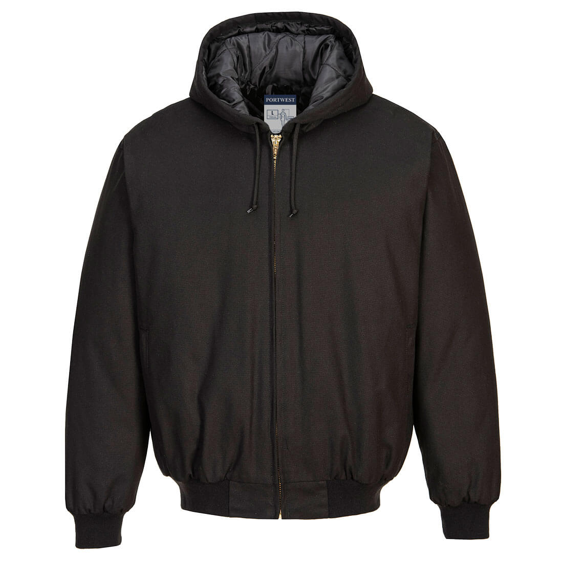 DC801 - Duck Quilt Lined Hooded Jacket Black