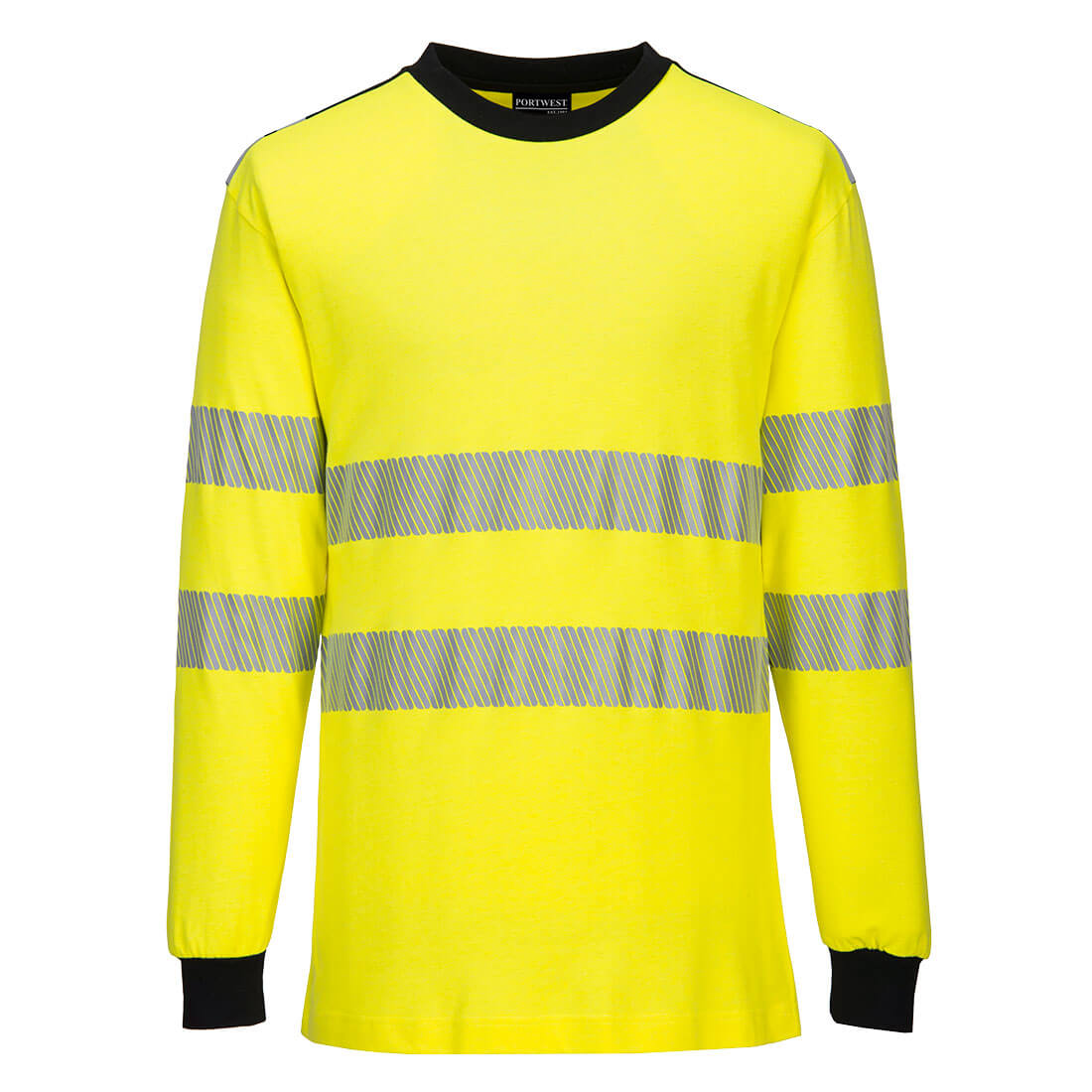 FR701 - PW3 Modaflame Knit Hi-Vis FR Long Sleeve T-Shirt Yellow/Black