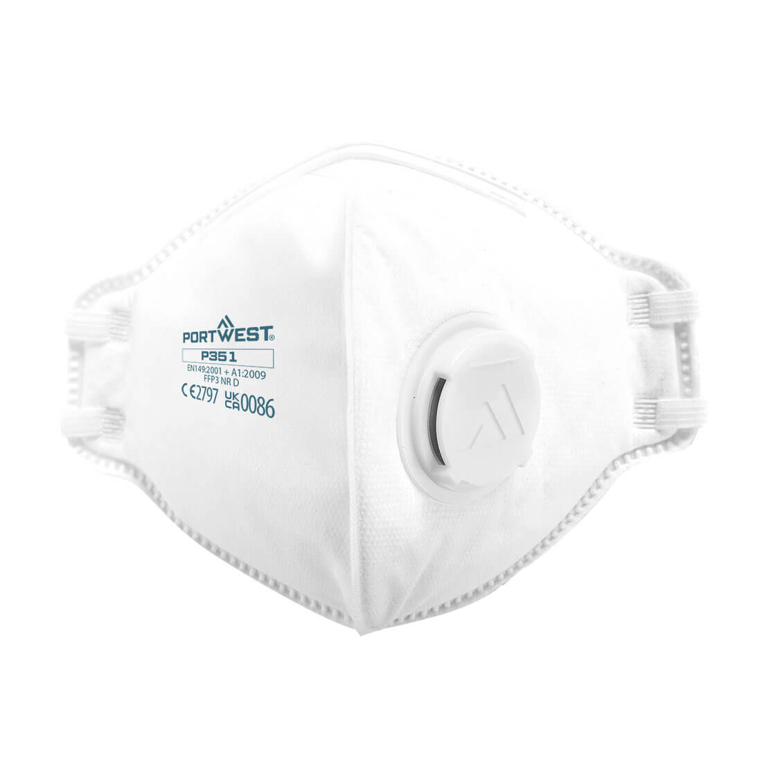 P351 - FFP3 Valved Dolomite Fold Flat Respirator (Pk20) White