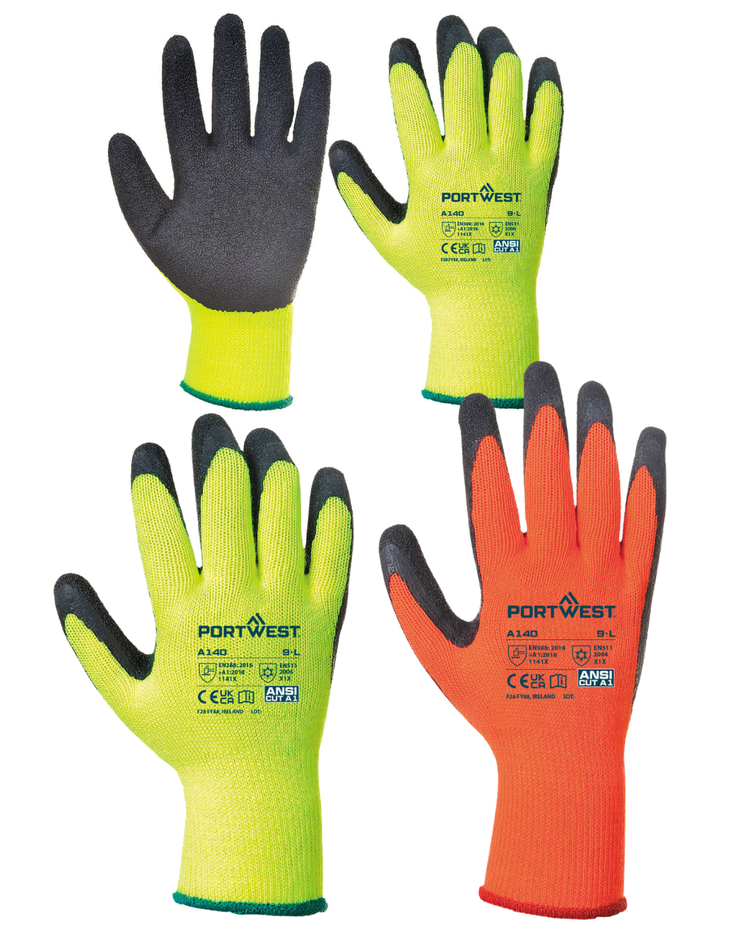 A140 Cold 10 Latex Crinkle Glove sold in packs of 12/case 144