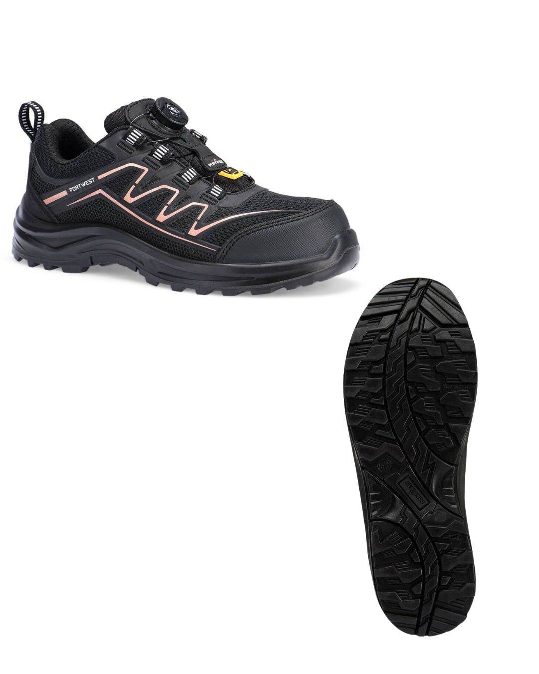 FT34 - Composite Women's KPU Trainer S1PS FO SR ESD Black/Rose