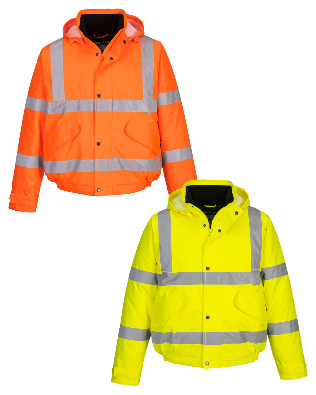 S463 - Hi-Vis Winter Bomber Jacket Yellow & Orange