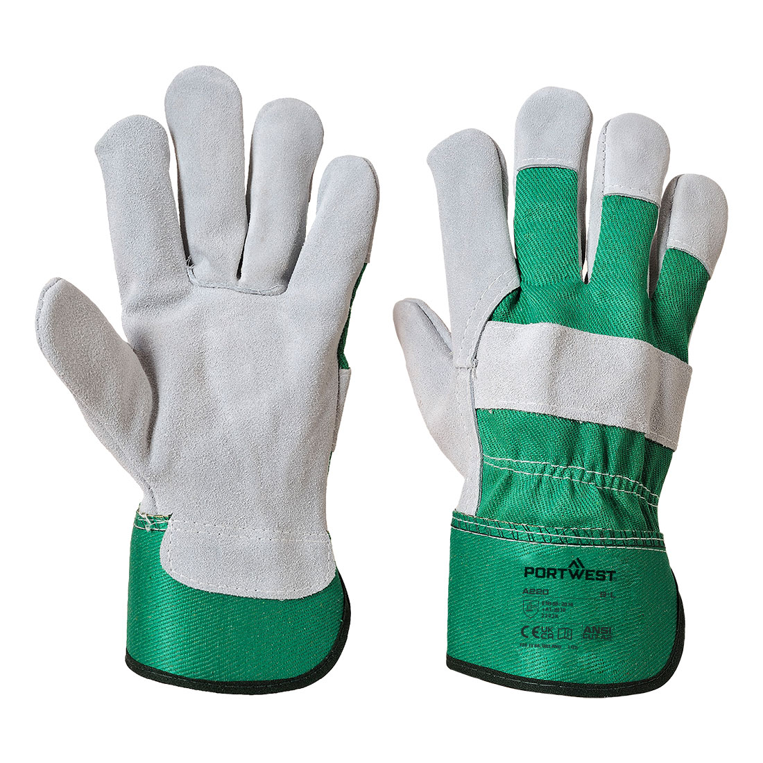 Portwest A220 Premium Chrome Leather Rigger Glove in green