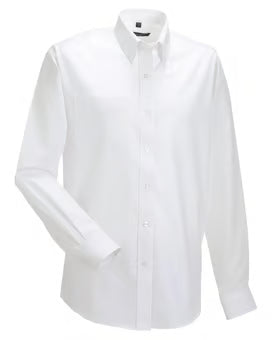 Russell 922M Long Sleeve Polycotton Easy Care Tail Oxford Shirt  - White 16.5"